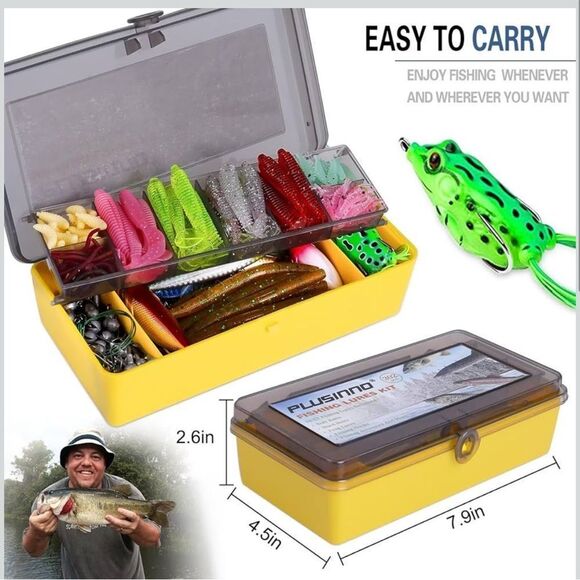 Other - Fishing Lures Kit 302pcs Crankbaits Spinnerbaits Worms Jigs w Tackle Box